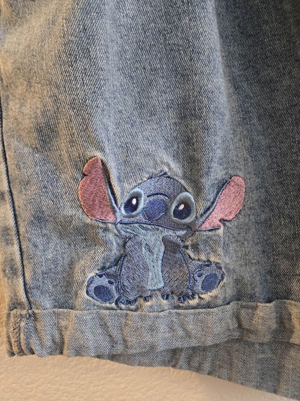 Her Universe Denim Shorts with Embroidered Stitch, Size Large - Picture 5 of 7